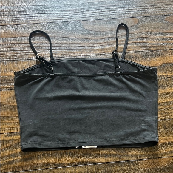 Black Skeleton Ribcage Crop Top - Picture 3 of 3